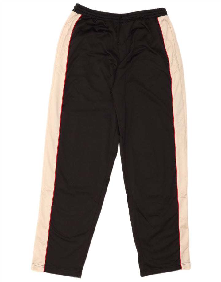 Pantaloni da tuta da uomo identici, grandi, in poliestere color block nero