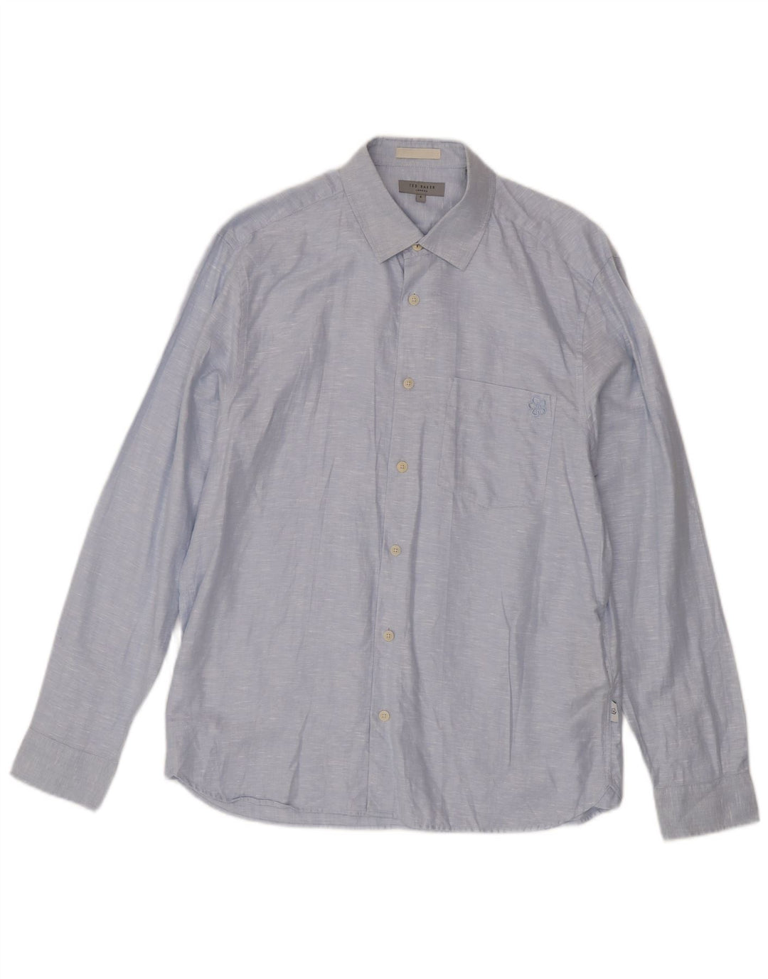 Camicia da uomo Ted Baker taglia 4 grande lino screziato blu