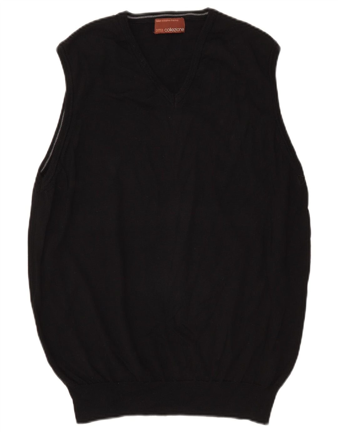 Canotta da uomo Marks & Spencer media nera in lana merino