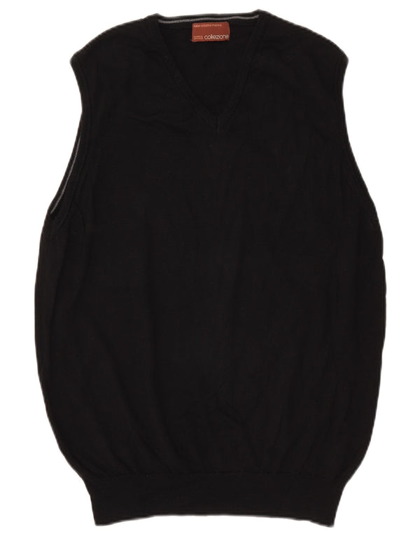 Canotta da uomo Marks & Spencer media nera in lana merino