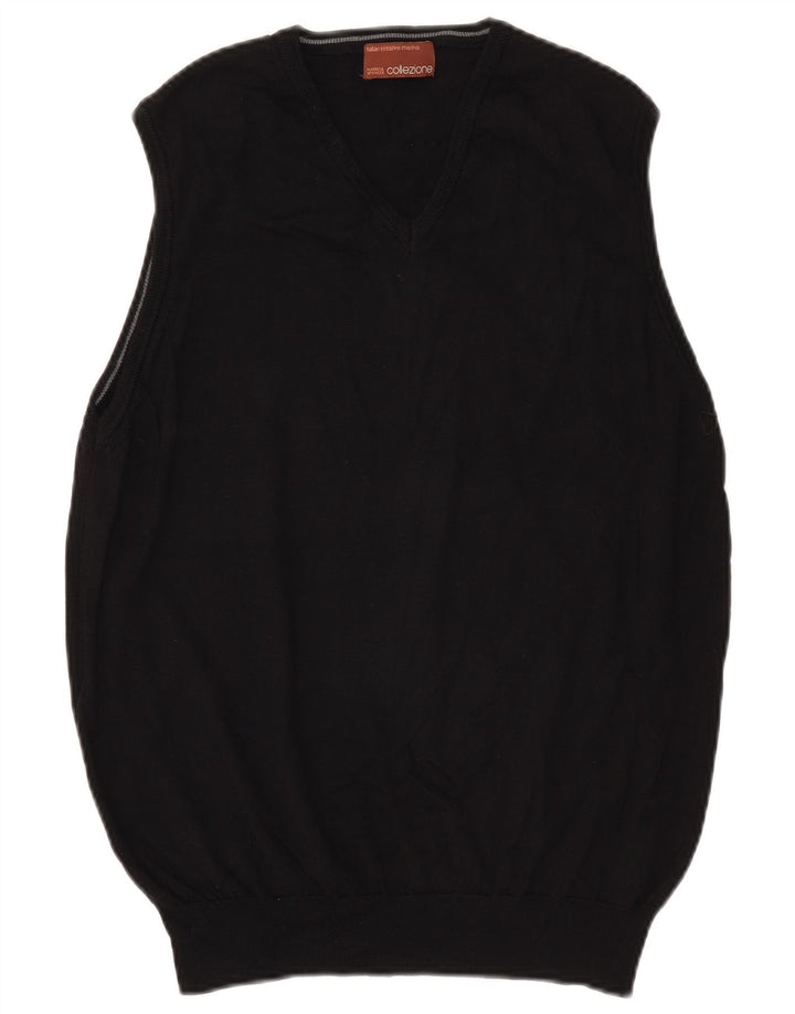 Canotta da uomo Marks & Spencer media nera in lana merino