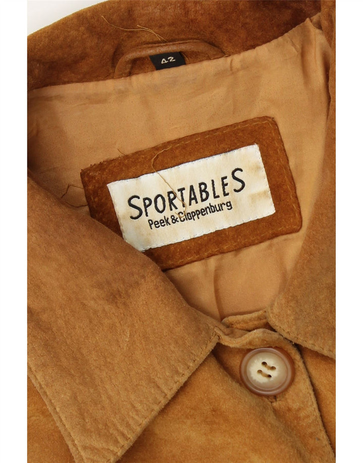 PEEK & CLEPPENBURG Womens Oversized Suede Overcoat EU 42 Large Brown Vintage Peek & Cleppenburg and Second-Hand Peek & Cleppenburg from Messina Hembry 