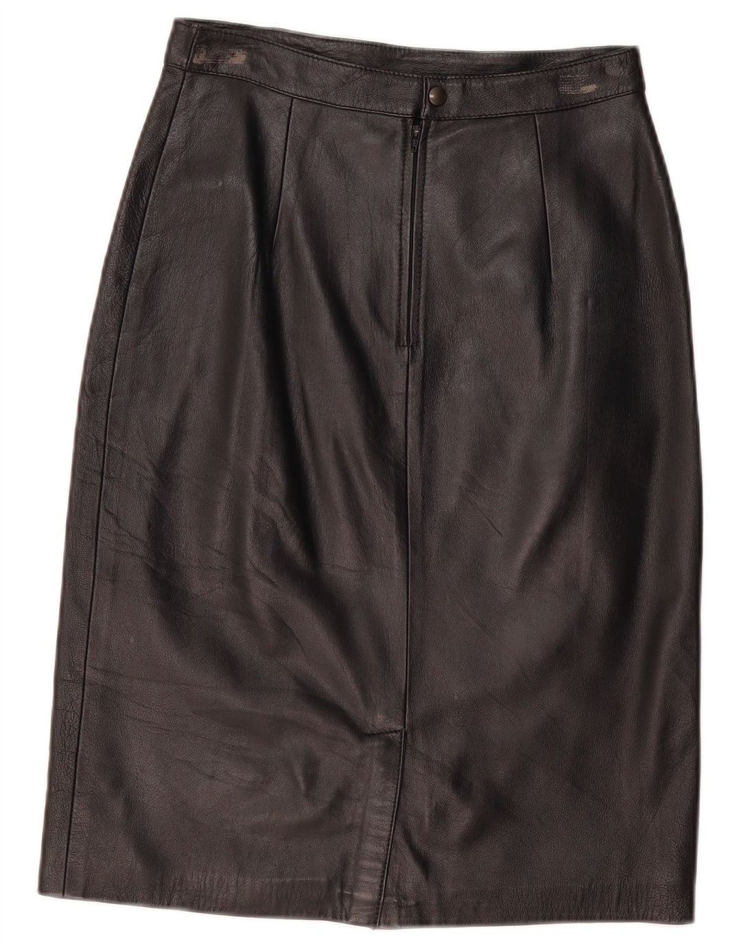 Gonna in pelle da donna VINTAGE IT 44 media W28 in pelle nera