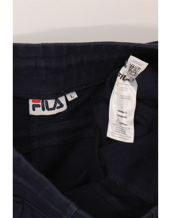 Pantaloni da tuta da uomo Fila Large in cotone blu navy