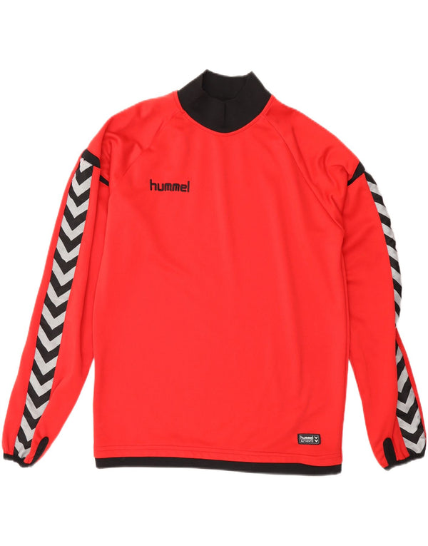 Top grafico per ragazzi Hummel a maniche lunghe 14-15 anni Large Red Colourblock