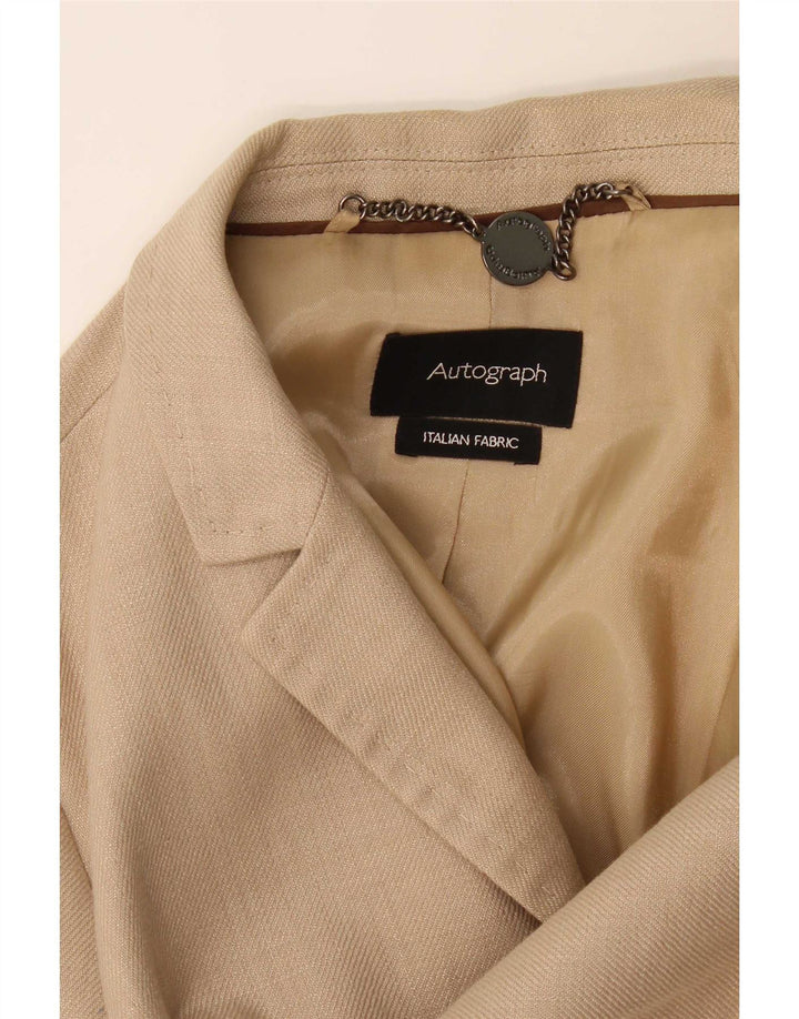 Giacca blazer da donna Marks & Spencer Autograph a 1 bottone UK 14 grande Beige