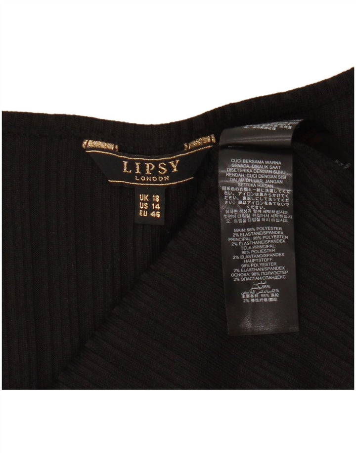 Top camicetta senza maniche da donna Lipsy UK 18 XL poliestere nero