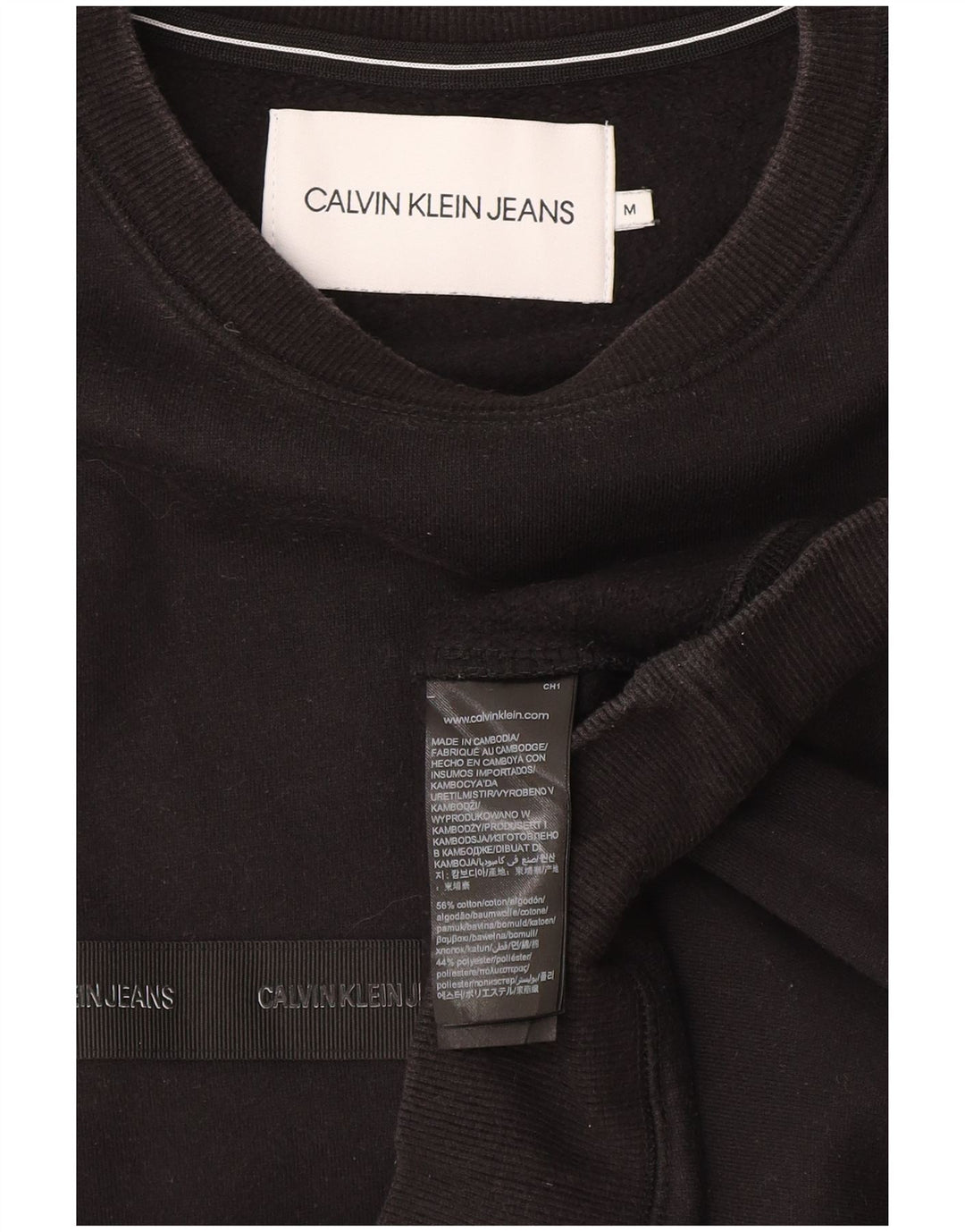 Felpa grafica da uomo Calvin Klein, maglione, cotone nero medio