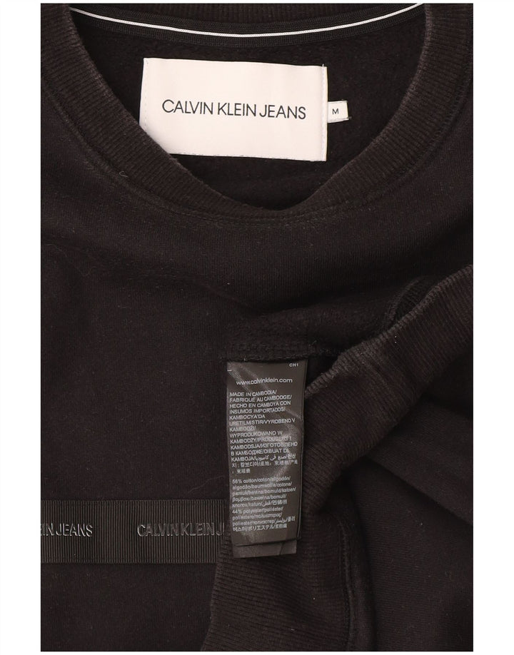Felpa grafica da uomo Calvin Klein, maglione, cotone nero medio