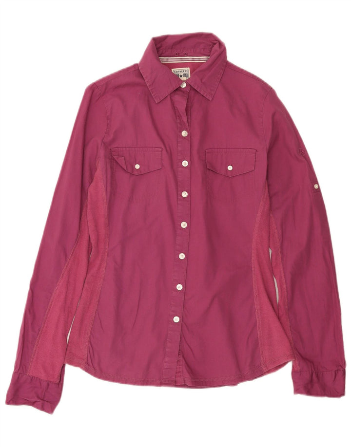 CONVERSE Camicia da donna One Star UK 10 Small Rosa Cotone color block