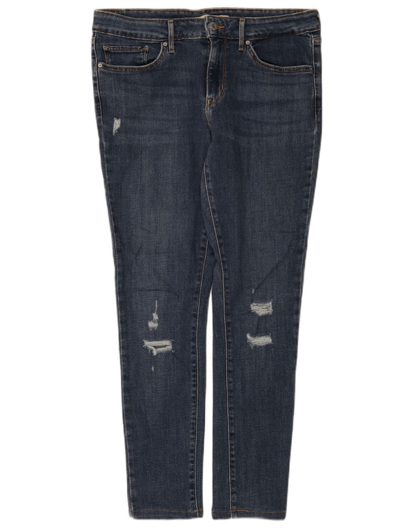Jeans skinny effetto invecchiato 711 da donna Levi's W30 L28 cotone blu navy