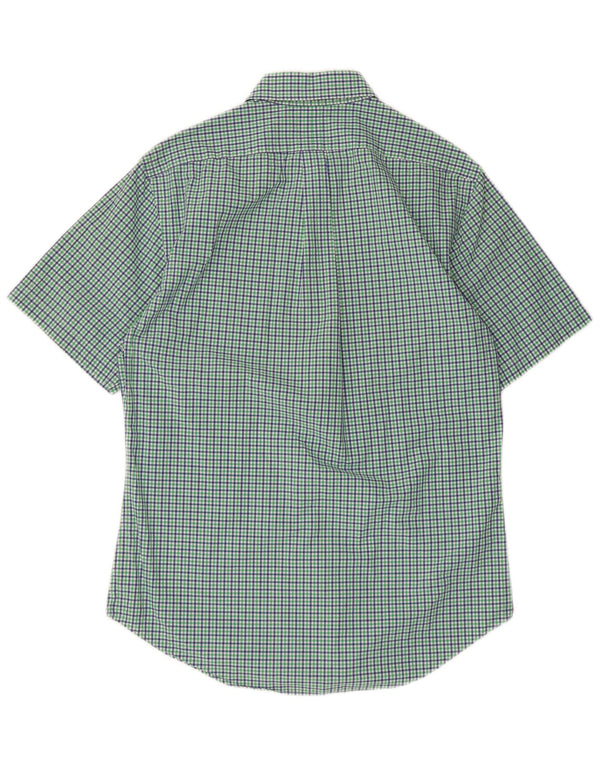 Polo Ralph Lauren Camicia slim fit a maniche corte da uomo a quadri verde medio