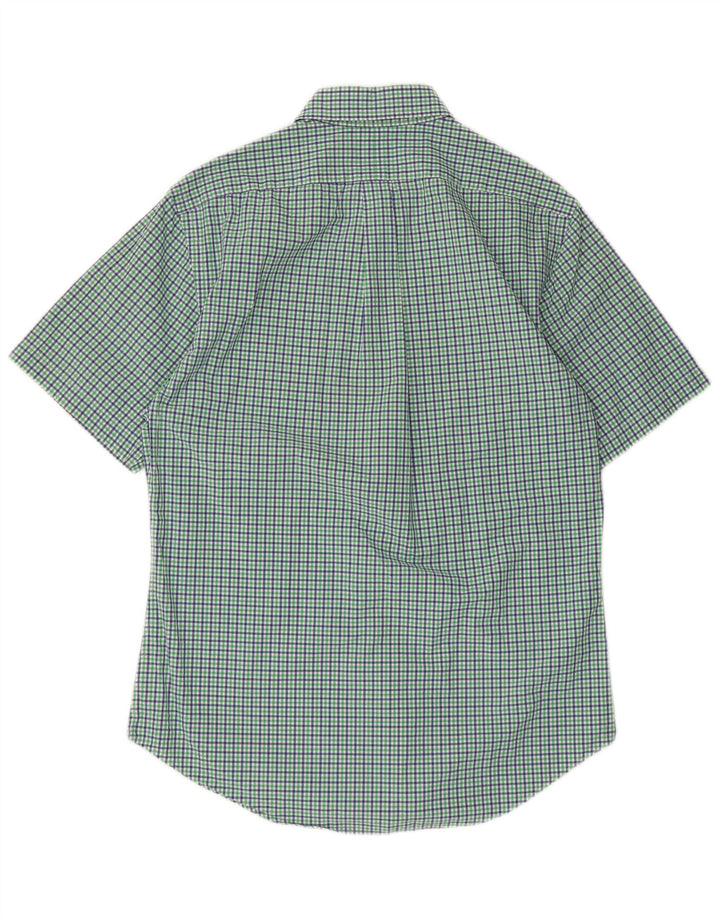 Polo Ralph Lauren Camicia slim fit a maniche corte da uomo a quadri verde medio