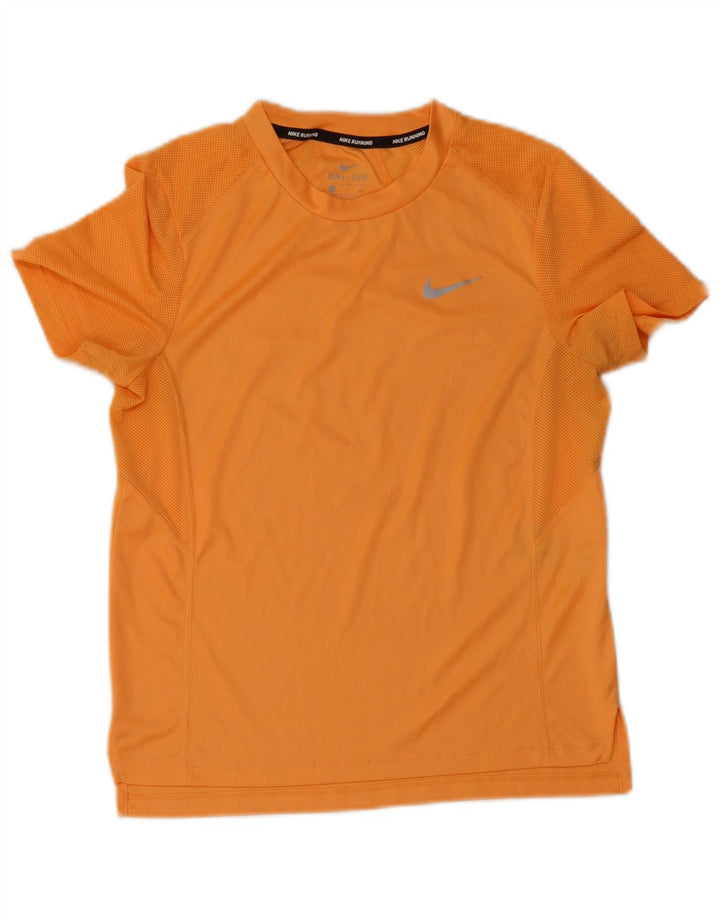 T-shirt Nike Dri Fit da donna Top UK 10 Small Arancione Poliestere