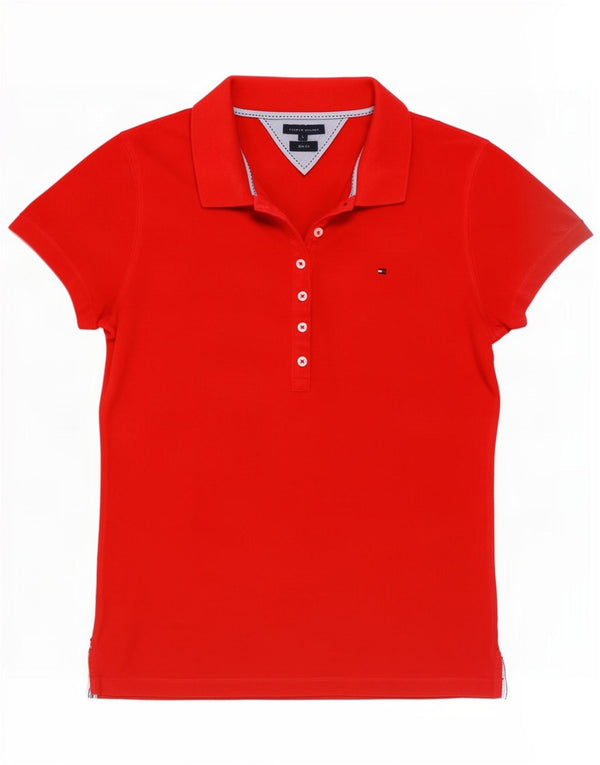 Polo da donna slim fit Tommy Hilfiger UK 16 grande rossa