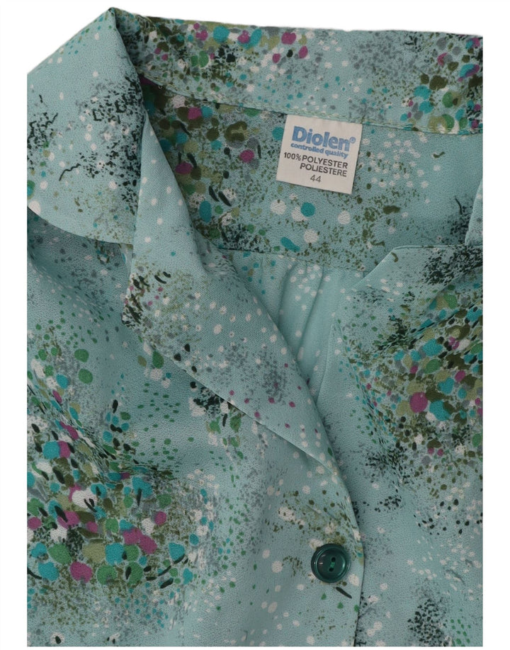 DIOLEN Abito da donna senza maniche a trapezio IT 44 Poliestere floreale blu medio