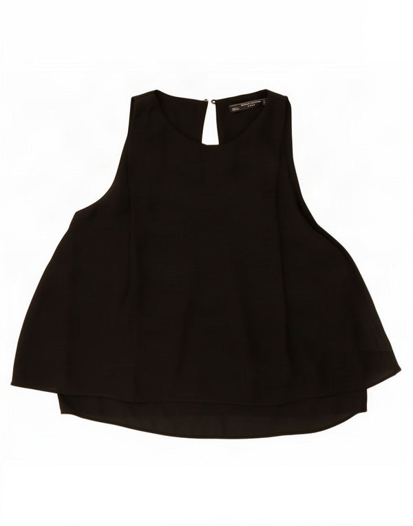 Camicetta senza maniche Zara Trafaluc da donna UK 6 XS Nera