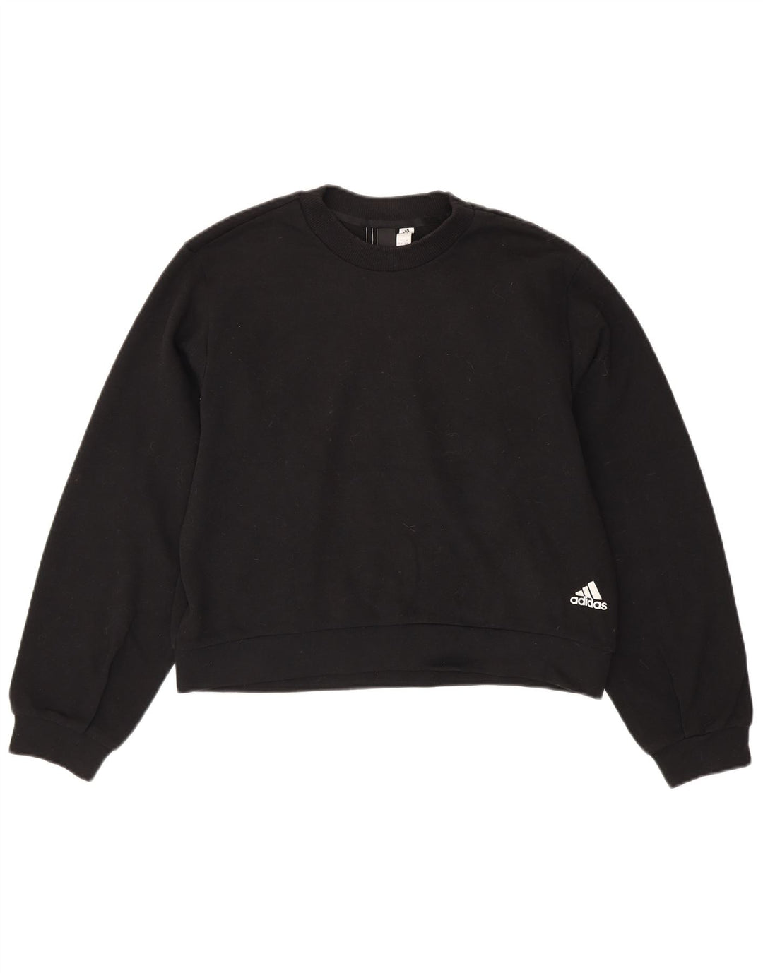Felpa corta oversize da donna ADIDAS UK 8/10 piccola nera