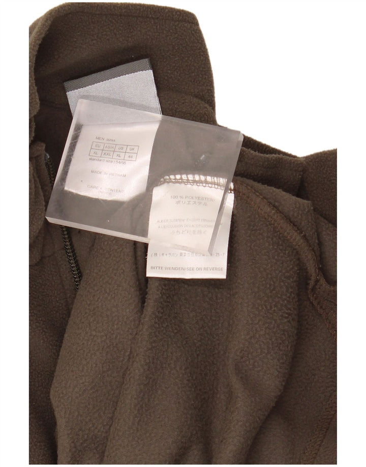 JACK WOLFSKIN Maglione in pile da uomo con collo e zip UK 44 XL Poliestere kaki