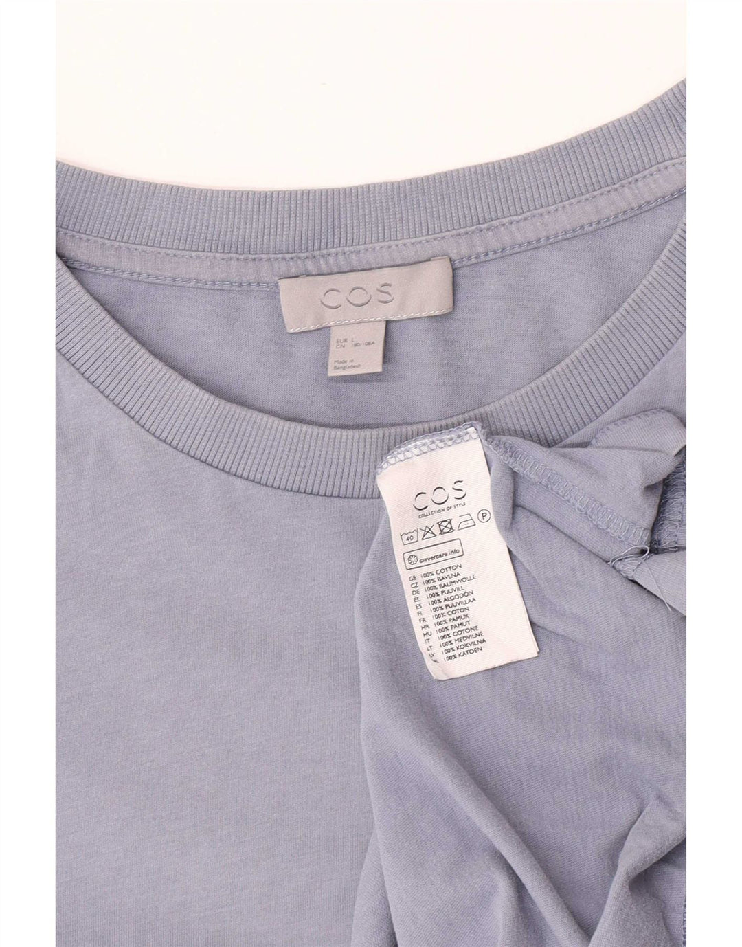 T-shirt da uomo Cos Top grande in cotone blu