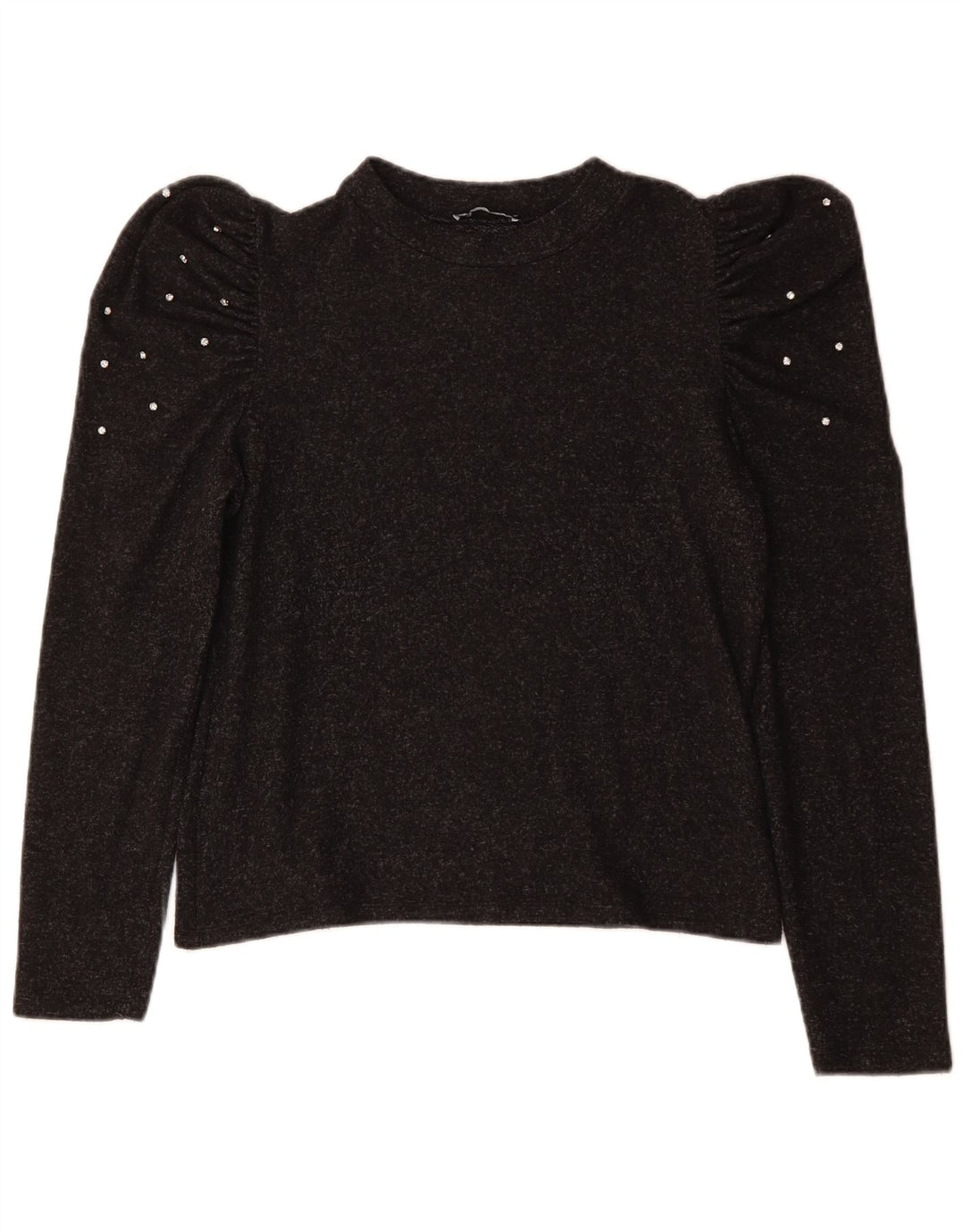 Maglia ZARA Donna Manica Lunga UK 14 Large Grigio