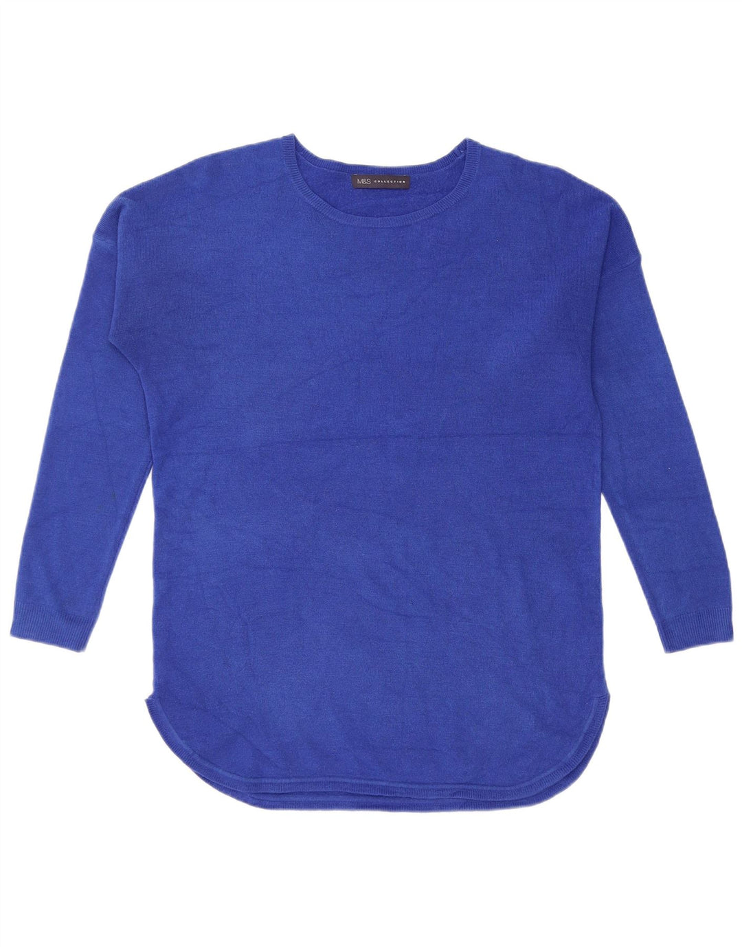 Maglione maglione oversize con scollo a barca da donna Marks & Spencer UK 10 piccolo blu