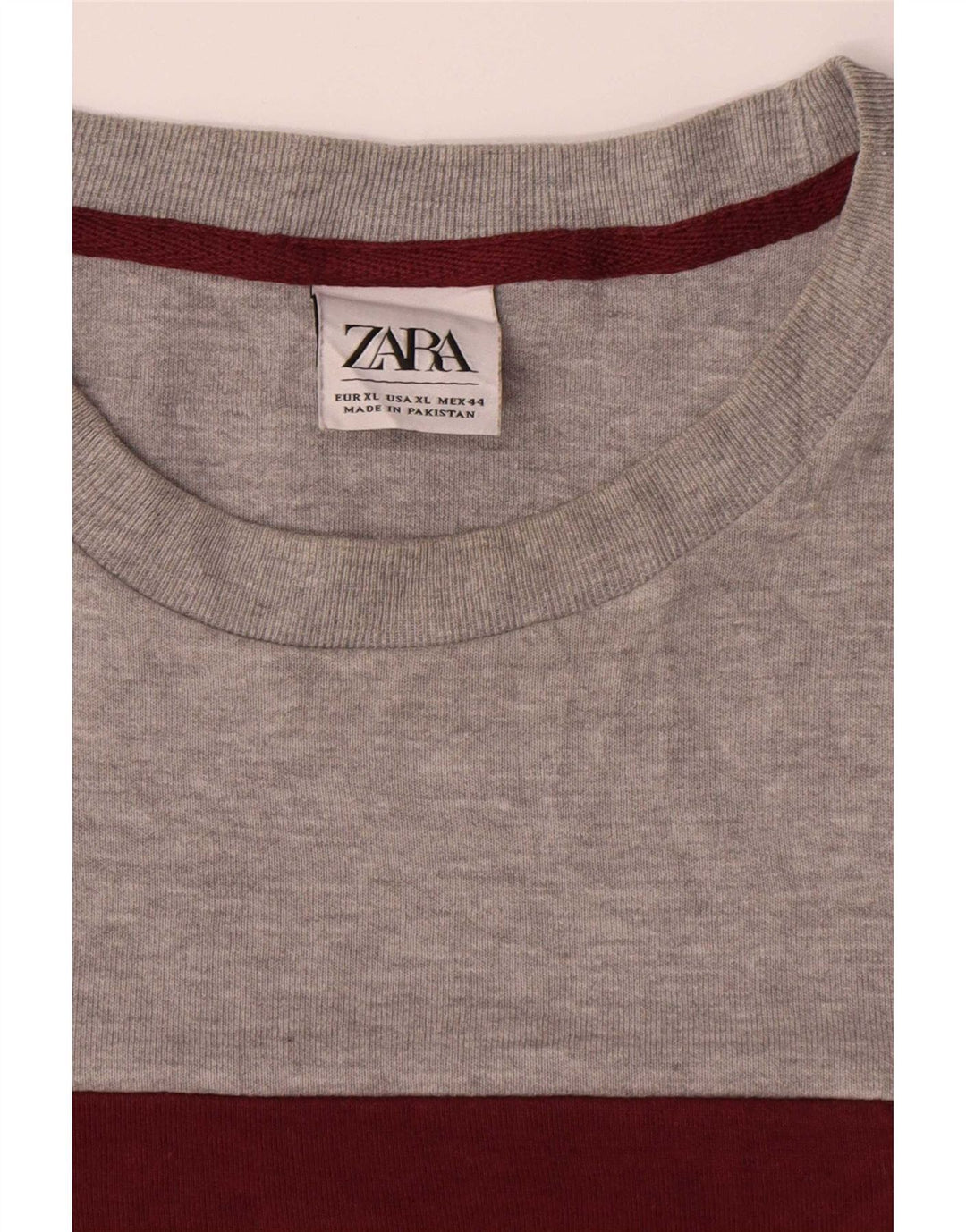 Maglione maglione girocollo da uomo Zara XL in cotone color block multicolore