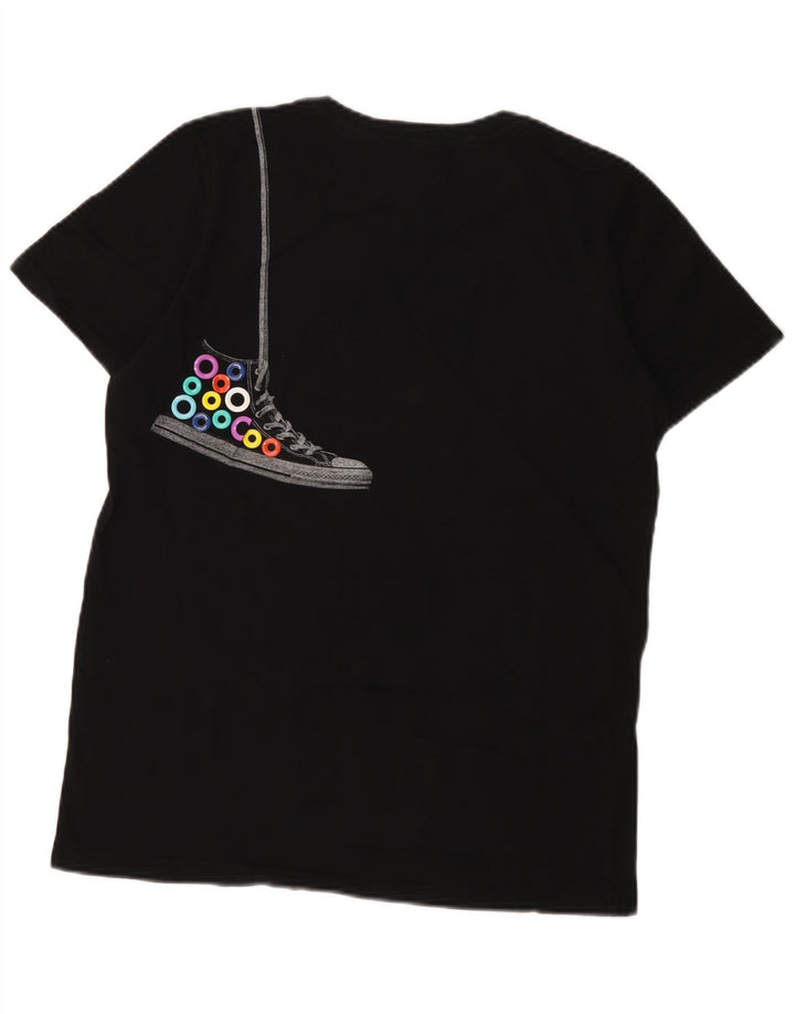 T-shirt grafica da uomo Converse Top in cotone nero medio
