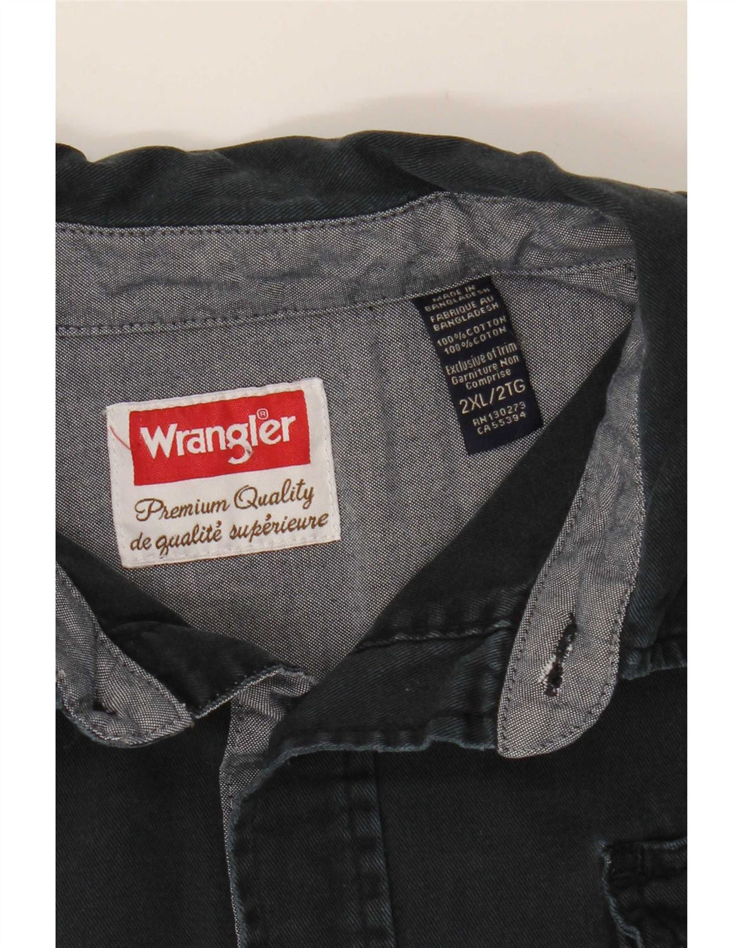Camicia da uomo Wrangler 2XL cotone blu navy