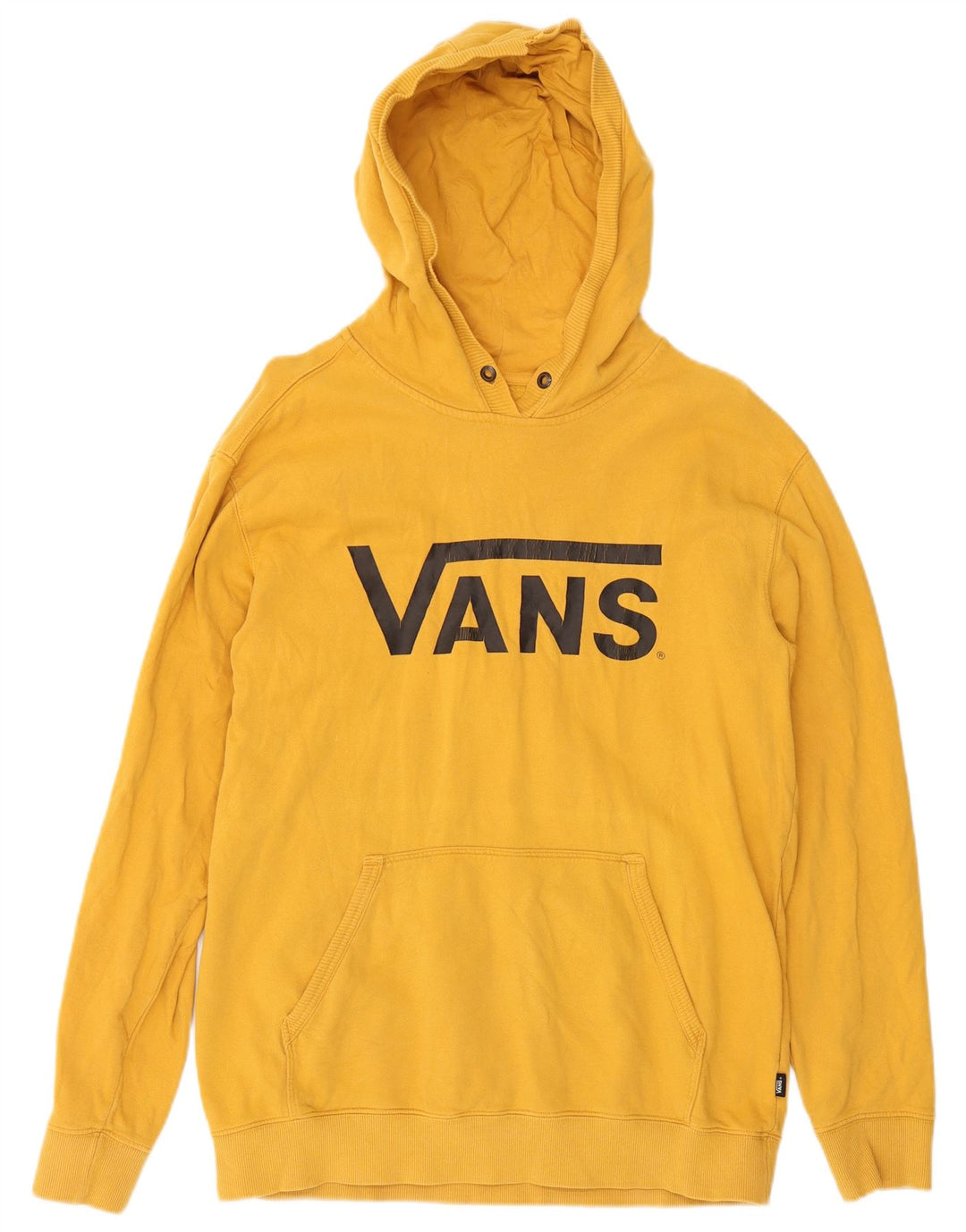 Felpa con cappuccio grafica da uomo Vans grande in cotone giallo