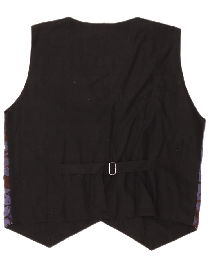 Gilet vintage da uomo in cotone patchwork viola medio