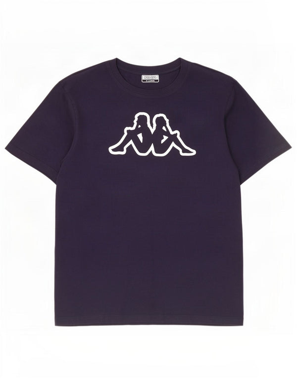 T-shirt grafica da uomo Kappa Top XL in cotone blu navy
