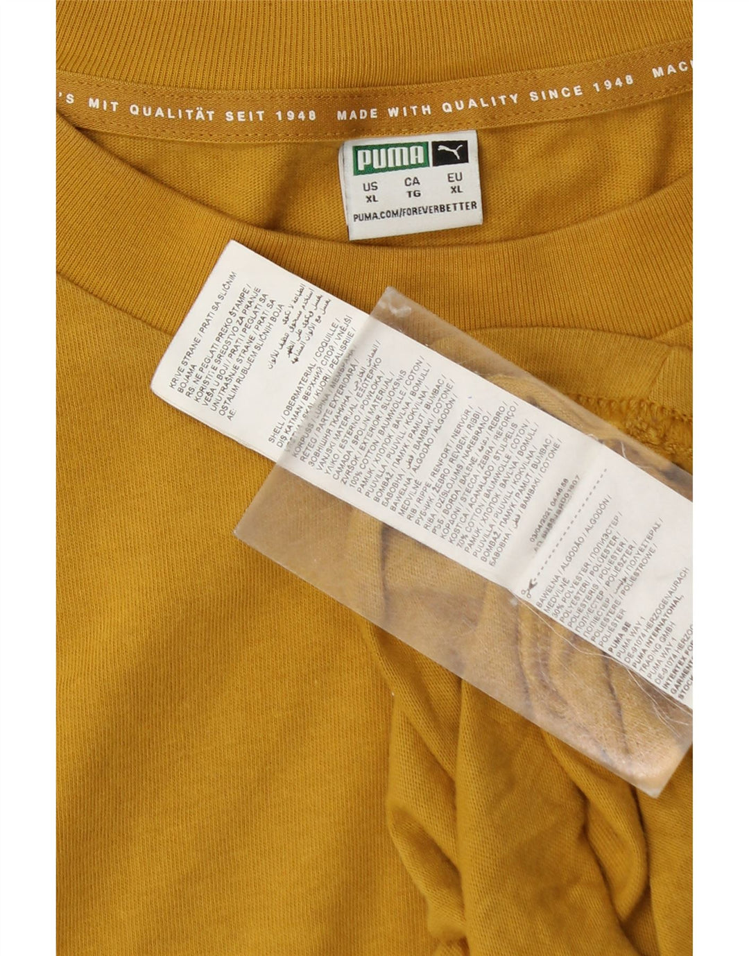 T-shirt ampia da uomo PUMA, vestibilità ampia, XL, cotone giallo