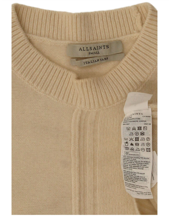 Maglione maglione girocollo a pipistrello da donna di All Saints UK 10 piccolo bianco sporco