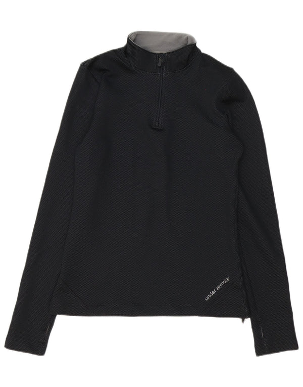 Maglia da ginnastica Under Armour da uomo con zip e collo, piccola, nera