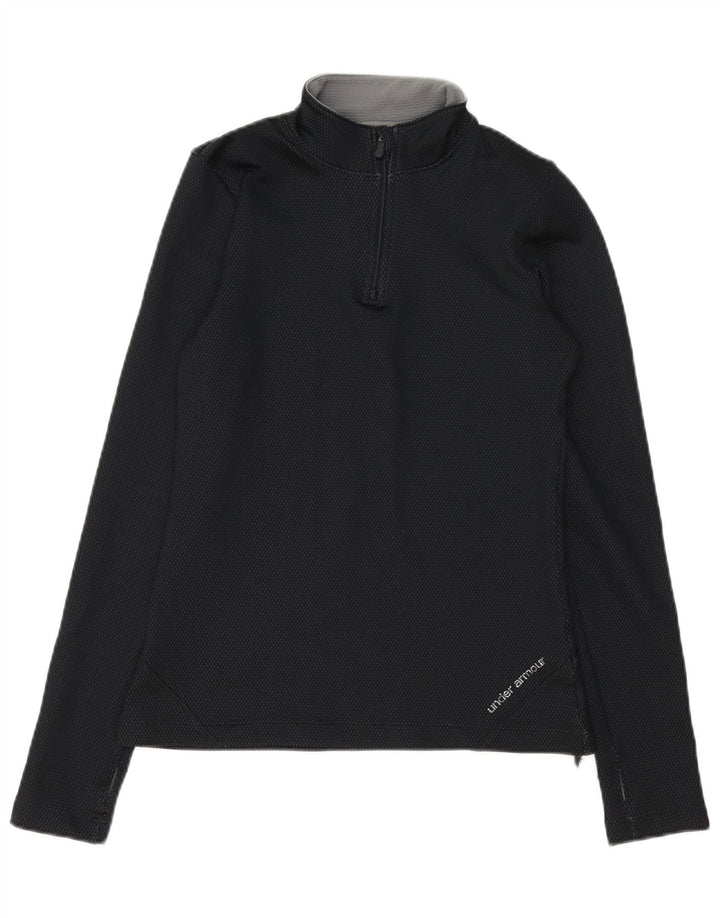 Maglia da ginnastica Under Armour da uomo con zip e collo, piccola, nera