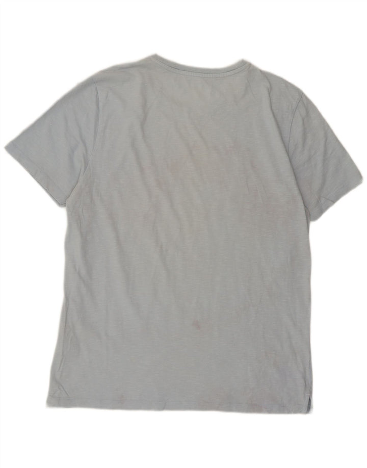 T-shirt grafica da uomo Fat Face Top grande in cotone blu
