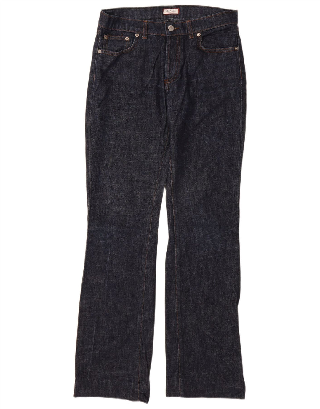 Max & Co. Jeans bootcut da donna UK 10 piccoli W28 L32 cotone blu navy