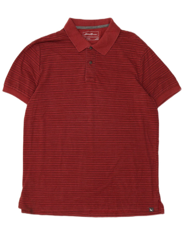 Polo da uomo EDDIE BAUER grande in cotone a righe rosse