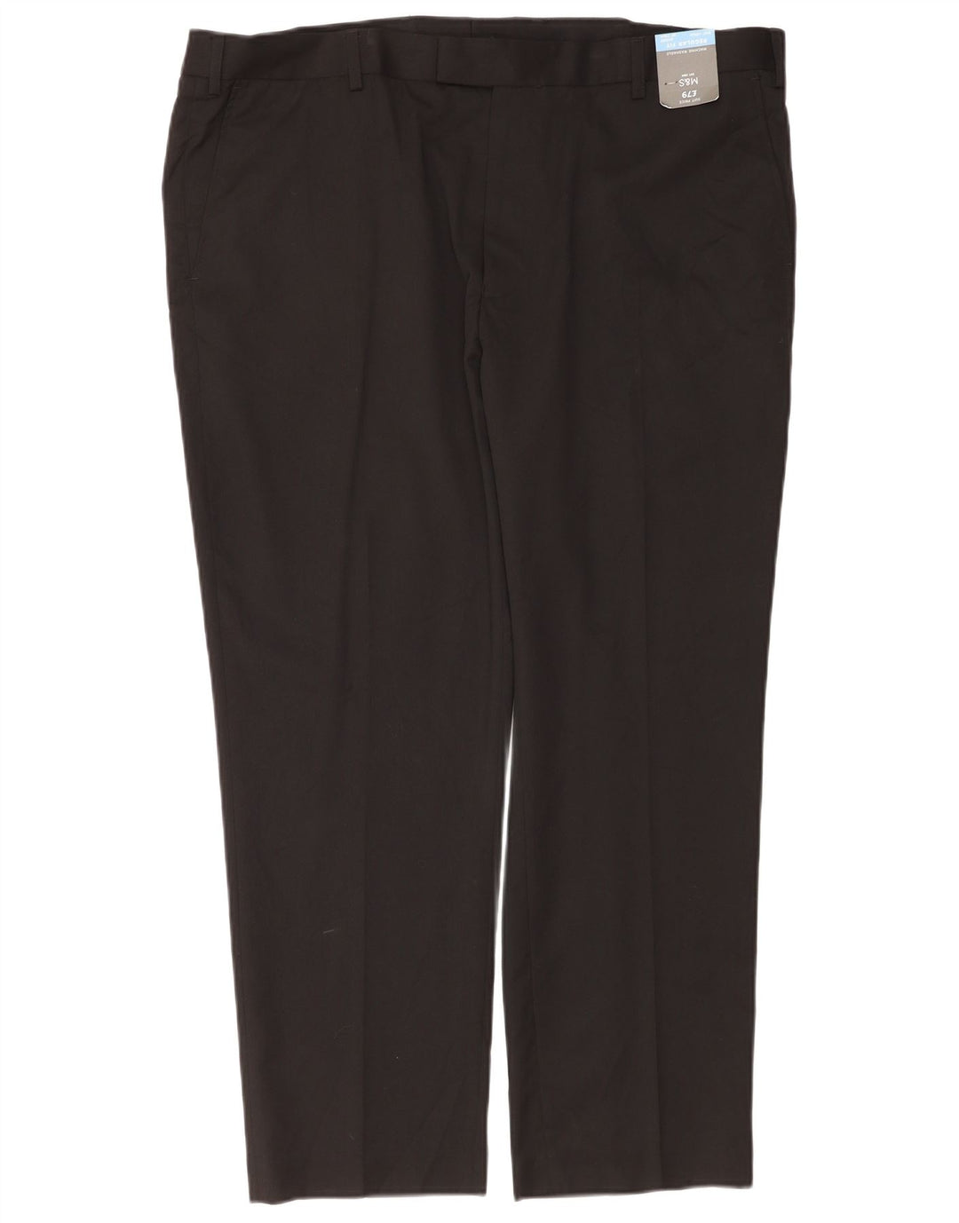 Pantaloni da abito vestibilità regolare da uomo Marks & Spencer W42 L29 poliestere nero