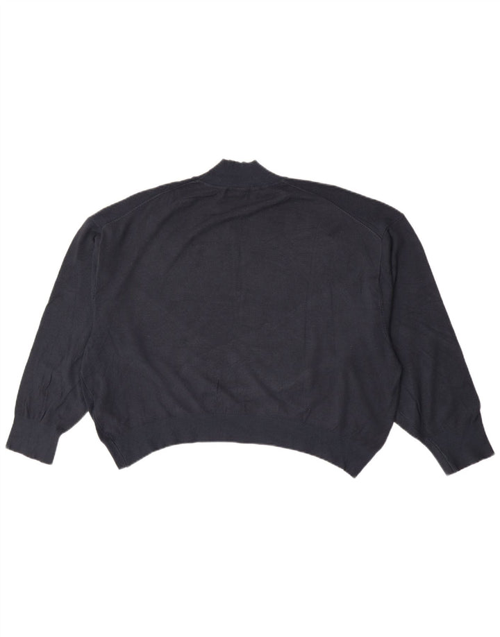 Maglione maglione oversize con collo dolcevita da donna Zara UK 16 grande blu navy