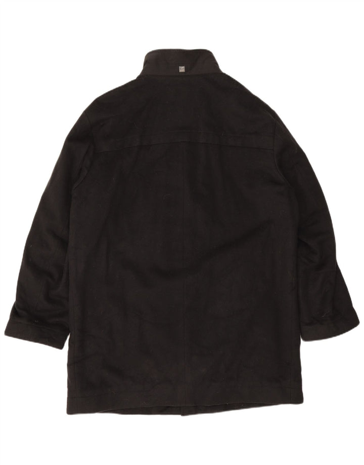 Cappotto da uomo Hugo Boss UK 40 grande lana vergine nera