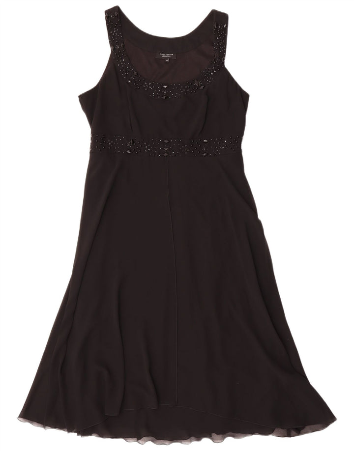 Abito a trapezio senza maniche da donna Debenhams UK 14 poliestere nero medio