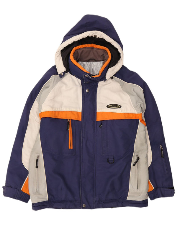 Giacca da sci con cappuccio da uomo Dialto UK 42 XL Blu Navy Colourblock