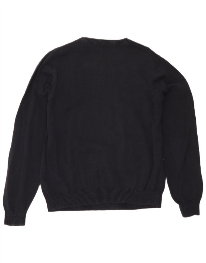 Maglione maglione girocollo da uomo Marks & Spencer blu Harbour blu navy medio