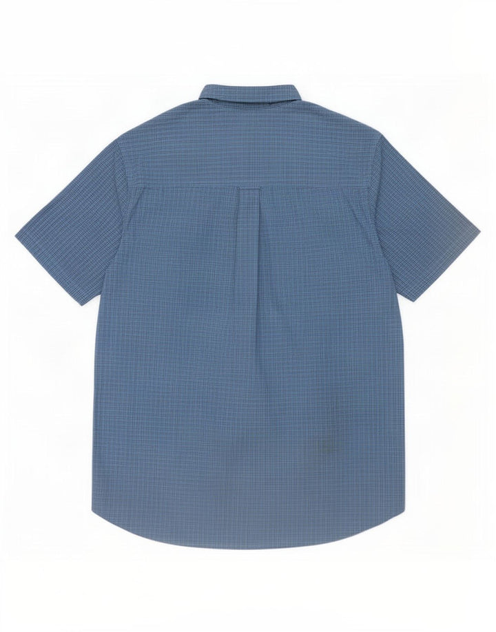 Camicia a maniche corte da uomo Chaps XL in cotone a quadretti blu