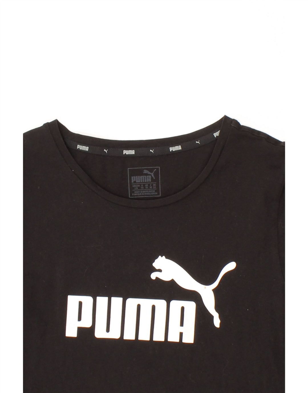 PUMA Womens Graphic T-Shirt Top UK 14 Medium  Black Cotton Vintage Puma and Second-Hand Puma from Messina Hembry 