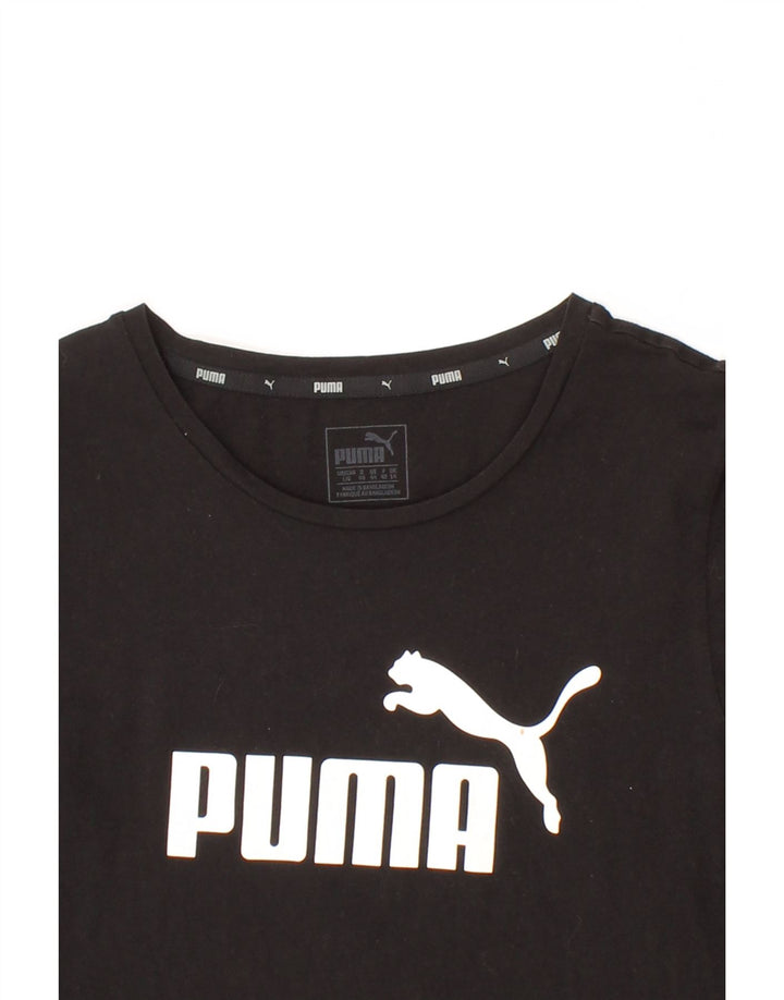 PUMA Womens Graphic T-Shirt Top UK 14 Medium  Black Cotton Vintage Puma and Second-Hand Puma from Messina Hembry 