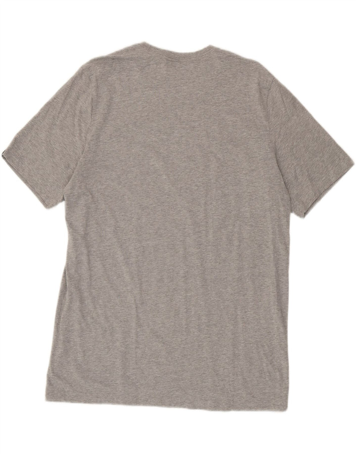T-shirt grafica da uomo Adidas Top grande in cotone grigio