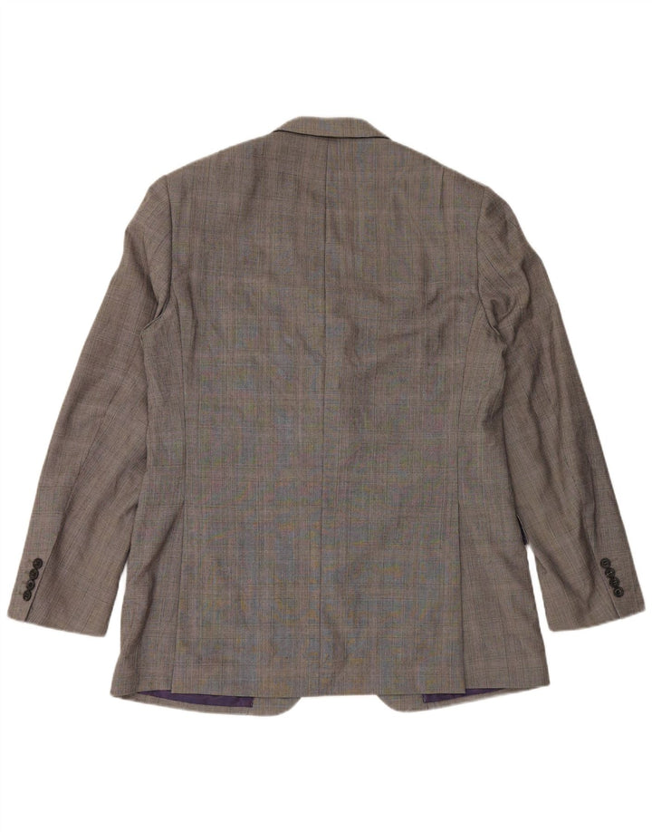 Giacca blazer a 2 bottoni da uomo Marks & Spencer UK 42 grande lana a quadri grigi